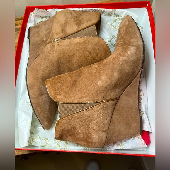 Jean-Michel Cazabat Suede Booties Sz 37.5 - Picture 1 of 11